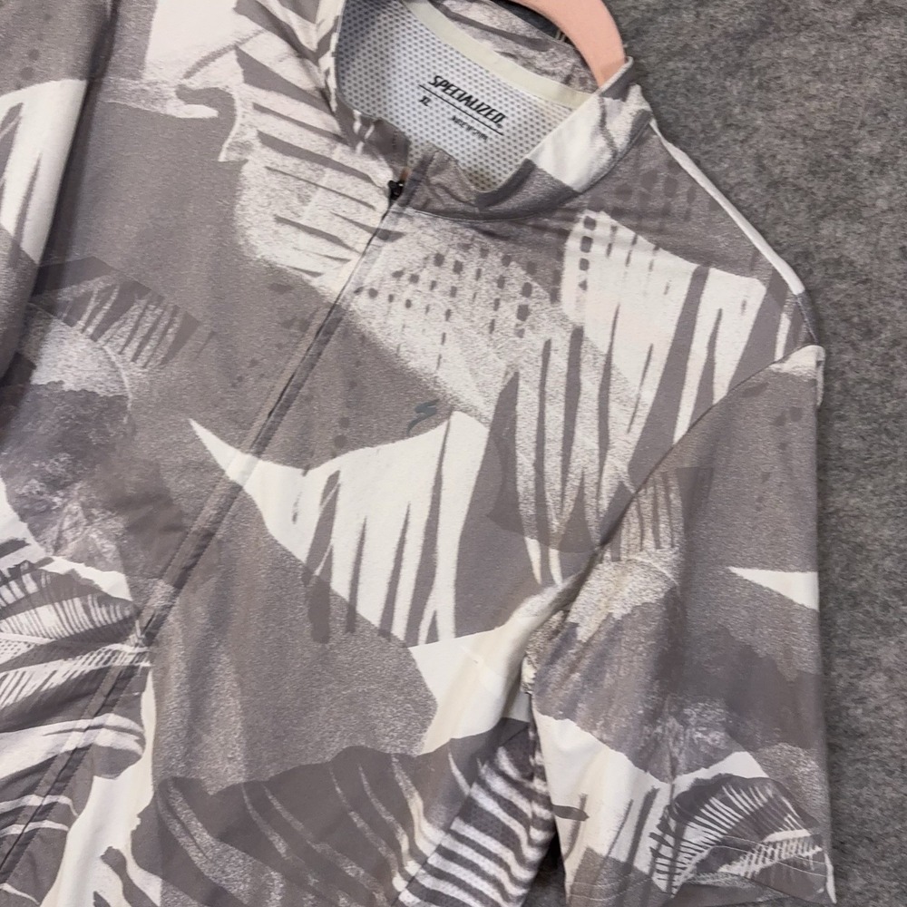 Specialized RBX Jersey Mens XL Gray Fern Full Zip Pockets Lightweight UPF 30+